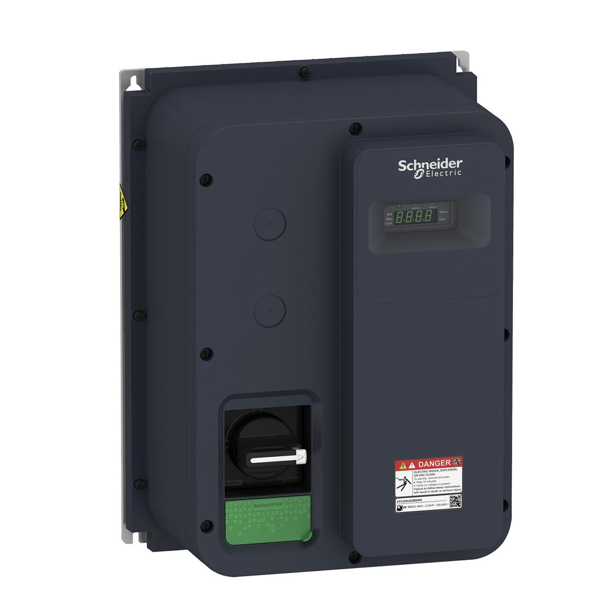 Schneider Electric ATV320, 1-Phasen Drehzahlgeregelter Antrieb 0,18 kW, 200 → 240 V ac / 3,4 A 0.1 →