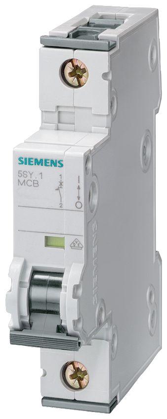 Produktfoto 1 von Siemens 5SY5 MCB Leitungsschutzschalter Typ B, 1-polig 32A 400V, Abschaltvermögen 10 kA SENTRON DIN-Schienen-Montage