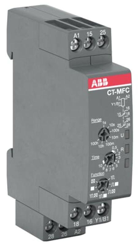 Produktfoto 1 von ABB CT-C Zeitrelais, DIN-Schienen, Snap-On, 0.05 s - 100h, 12 - 240V ac, 2 Kont. Multifunktion, 1-poliger Wechsler