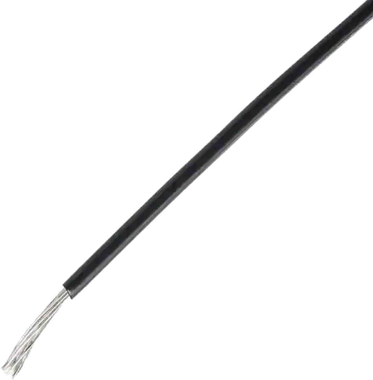 Produktfoto 1 von TE Connectivity Einzeladerleitung 0,2 mm², 24 AWG 100m Schwarz ETFE isoliert Ø 0.93mm 19/36 Litzen