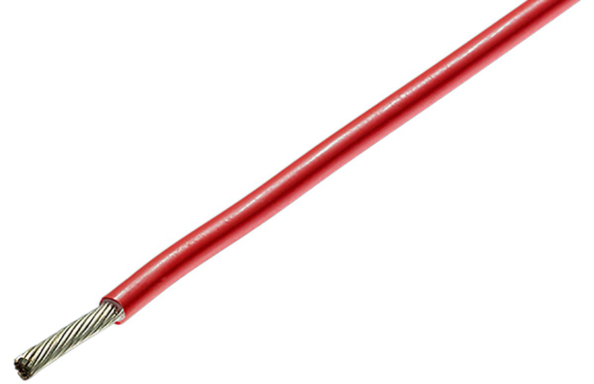 Produktfoto 1 von TE Connectivity Einzeladerleitung 0,82 mm², 18 AWG 100m Rot Polyalkene isoliert Ø 1.65mm 19/30 Litzen