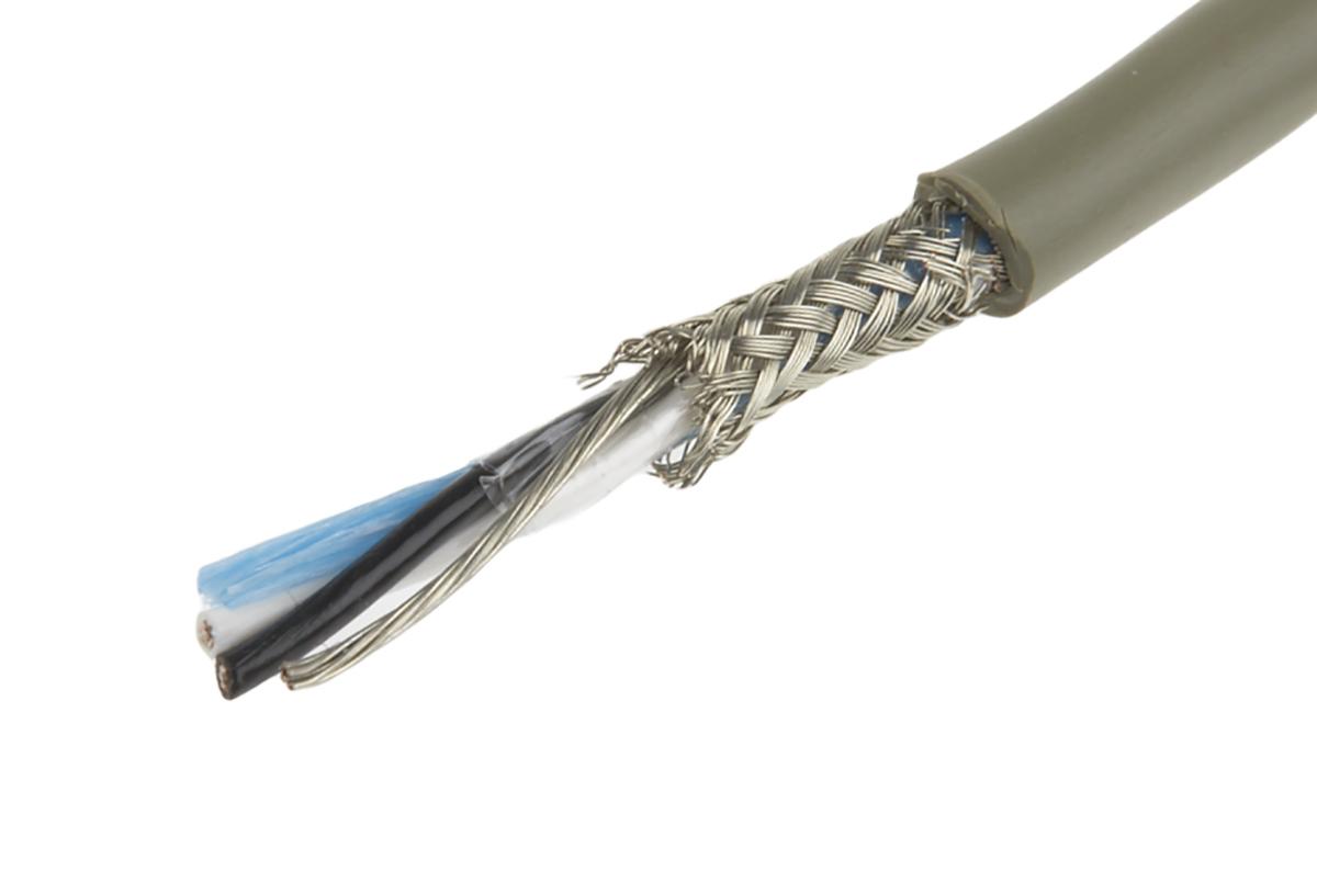 Produktfoto 1 von Alpha Wire Pro-Tekt Datenkabel, 1-paarig 0,23 mm² Ø 4.5mm Geflecht Schirmung PVC isoliert Twisted Pair Grau