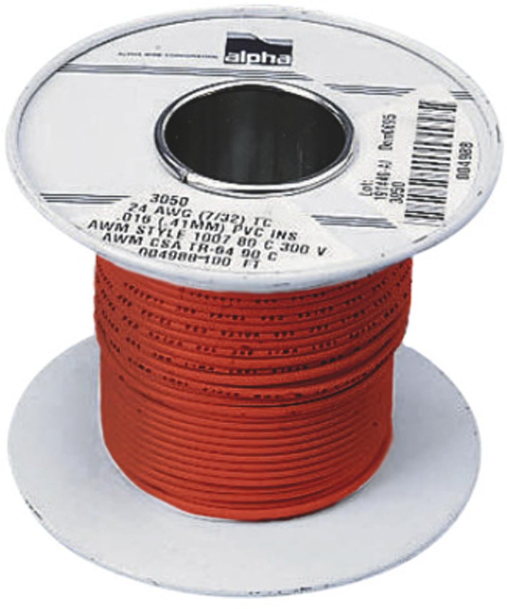 Produktfoto 1 von Alpha Wire Einzeladerleitung 0,75 mm², 18 AWG 30m Orange PVC isoliert Ø 2.01mm 16/0,25 mm Litzen UL1007