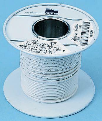 Produktfoto 1 von Alpha Wire Einzeladerleitung 0,52 mm², 20 AWG 30m Braun SR-PVC isoliert Ø 1.47mm 7/0,32 mm Litzen UL1061