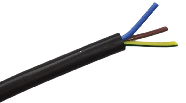 RS PRO Netzkabel, 3-adrig Typ Für hohe Temperaturen Schwarz x 0,75 mm² 6,5 A, 25m, 450 V, Silikon