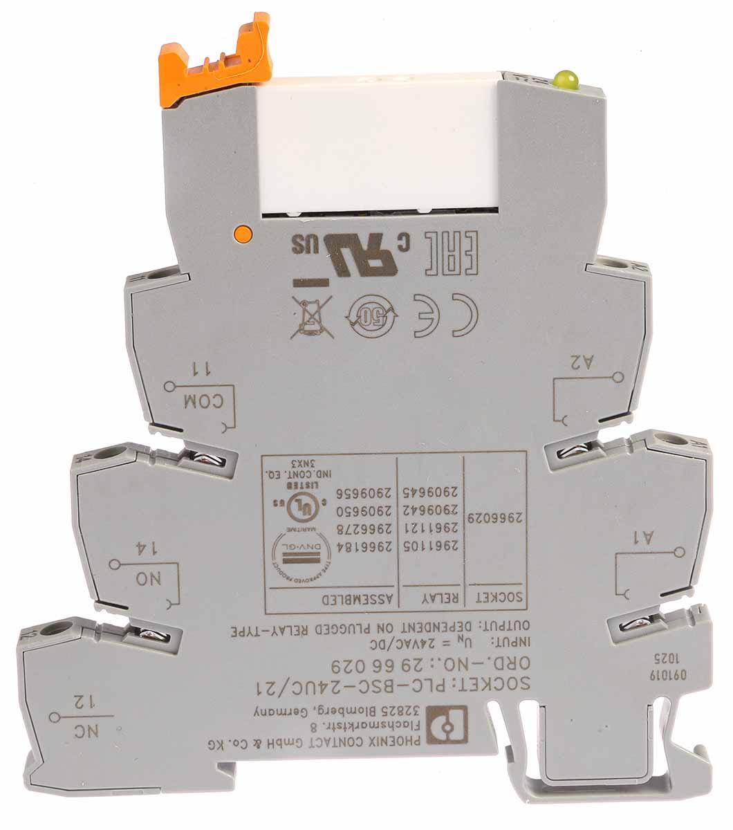 Produktfoto 1 von Phoenix Contact PLC-RSC- 24UC/21 Interface Relais / 24V ac/dc 24V ac/dc, 1-poliger Wechsler DIN-Schienen 250V ac/dc