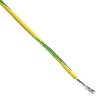 Produktfoto 1 von TE Connectivity Einzeladerleitung 0,5 mm², 20 AWG 100m Grün/Gelb Polyalkene isoliert Ø 1.4mm 19/32 AWG Litzen