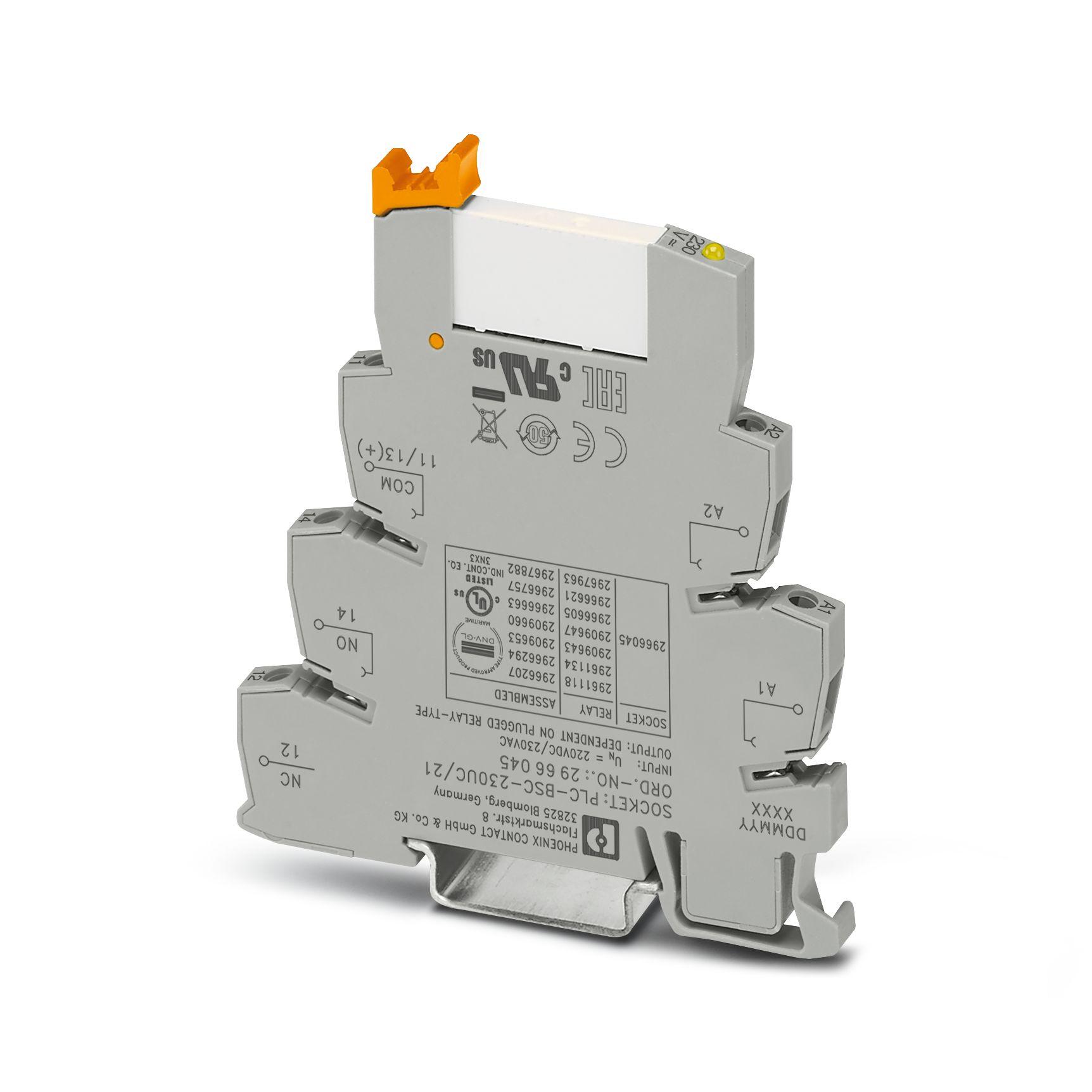 Produktfoto 1 von Phoenix Contact PLC-RSC-230UC/21AU Interface Relais, 179.4V ac / 230V ac 230V ac/dc, 1-poliger Wechsler DIN-Schienen 36