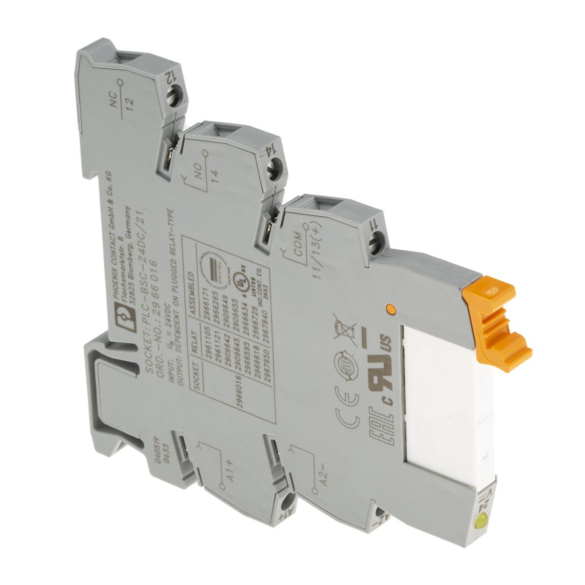 Phoenix Contact PLC-RSC- 24DC/21AU Interface Relais / 24V dc 24V dc, 1-poliger Wechsler DIN-Schienen 36 V dc, 30V ac