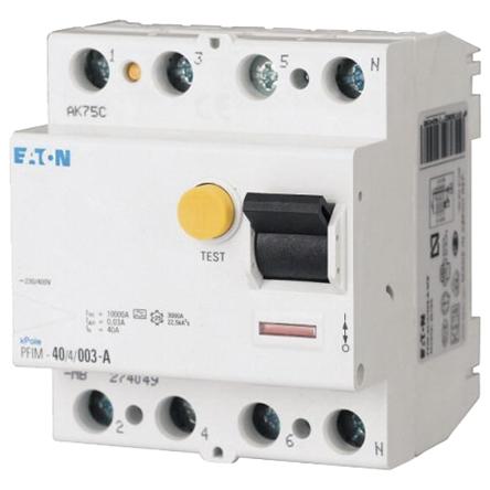 Produktfoto 1 von Eaton Eaton Moeller RCD/FI, 4-polig, 63A, 30mA Typ AC PFIM