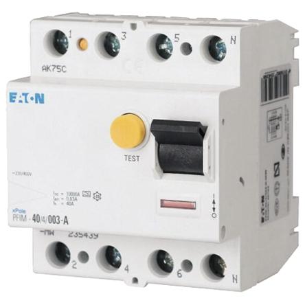 Produktfoto 1 von Eaton Eaton Moeller RCD/FI, 4-polig, 40A, 30mA Typ A PFIM CE 230/400V ac