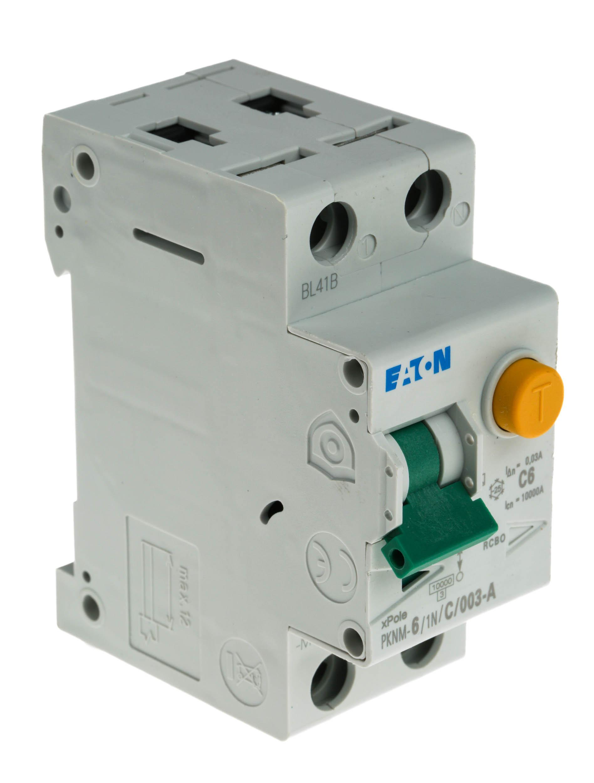 Produktfoto 1 von Eaton Eaton Moeller RCD/FI, 2-polig, 6A, 30mA Typ C PKNM 230V