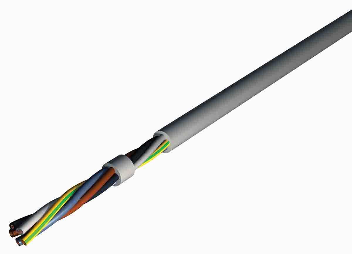 RS PRO Netzkabel, 3-adrig Typ H05VVF Grau x 1,5 mm² /Ø 7.4 →9.4mm 10 A 50m, 300/500 V, PVC