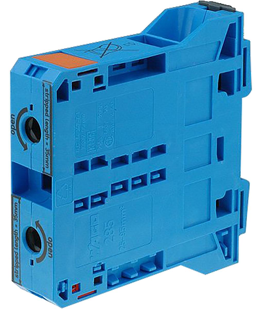 Produktfoto 1 von Wago 285 Reihenklemme Einfach Blau, 95mm², 1 kV / 232A, Stromkäfigklemme