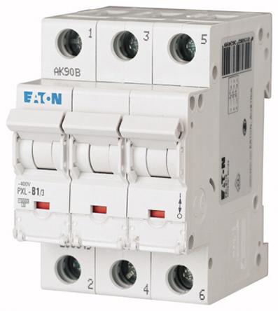 Eaton PXL, S200 MCB Leitungsschutzschalter Typ C, 3-polig 1A 400V, Abschaltvermögen 10 kA xPole DIN-Schienen-Montage