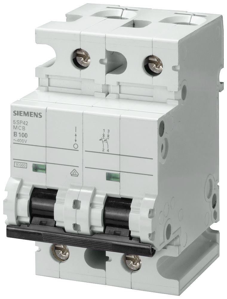 Siemens 5SP4 MCB Leitungsschutzschalter Typ B, 2-polig 80A 400V SENTRON DIN-Schienen-Montage