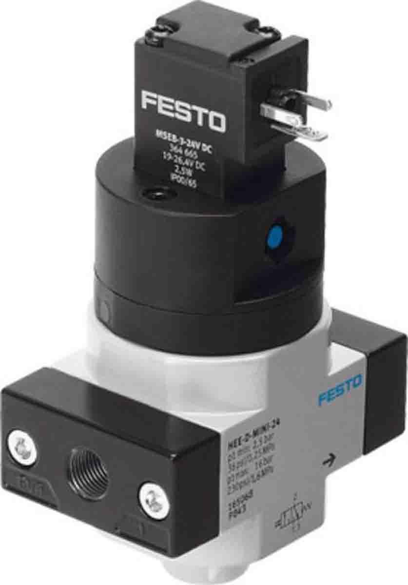 Produktfoto 1 von Festo Hee Pneumatik-Steuerventil, manuell, 3/2 Closed, Monostable, G1/4, G1/8, 1/4