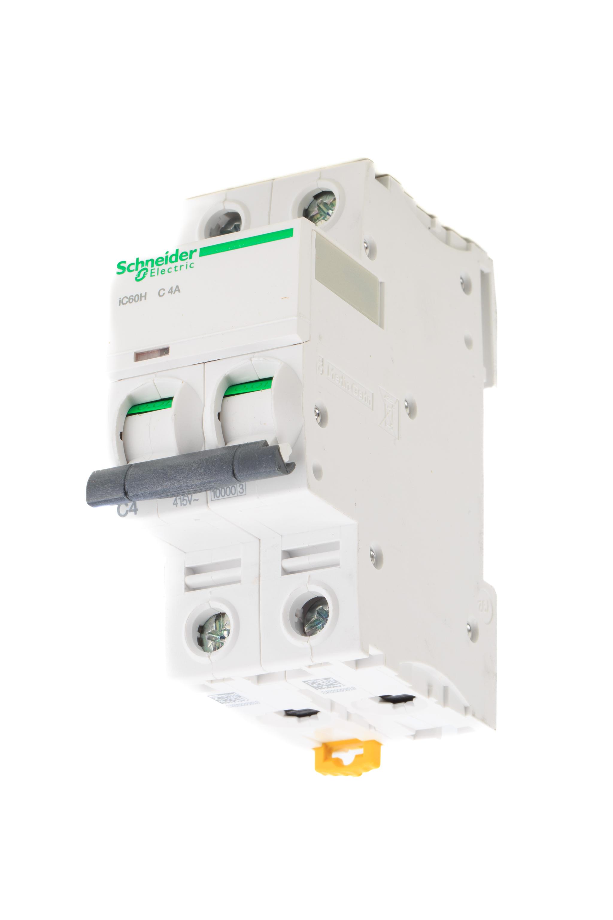 Schneider Electric iC60N MCB Leitungsschutzschalter Typ C, 2-polig 4A 400V, Abschaltvermögen 6 kA Acti 9