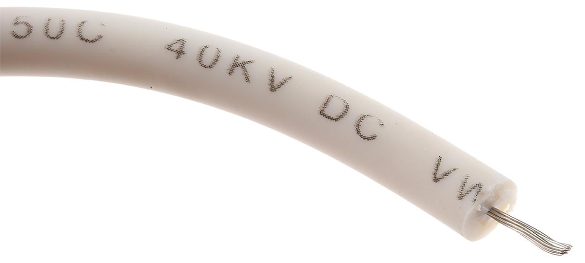 Produktfoto 1 von Alpha Wire Einzeladerleitung 0,33 mm², 22 AWG 30m Weiß Silikongummi isoliert Ø 5.69mm 7/0,25 mm Litzen UL3239