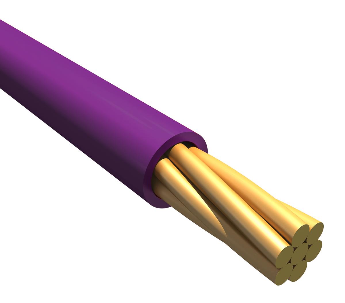 Produktfoto 1 von Alpha Wire Einzeladerleitung 0,2 mm², 24 AWG 305m Violett MPPE isoliert Ø 1.09mm 7/0.20 mm Litzen UL11028