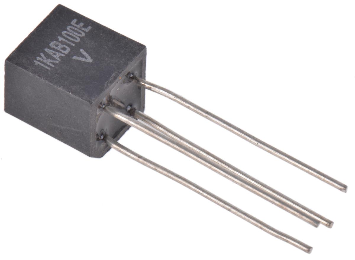 Produktfoto 1 von Vishay Brückengleichrichter, 1-phasig 1.2A 1000V THT 1.1V D 38 4-Pin 10μA