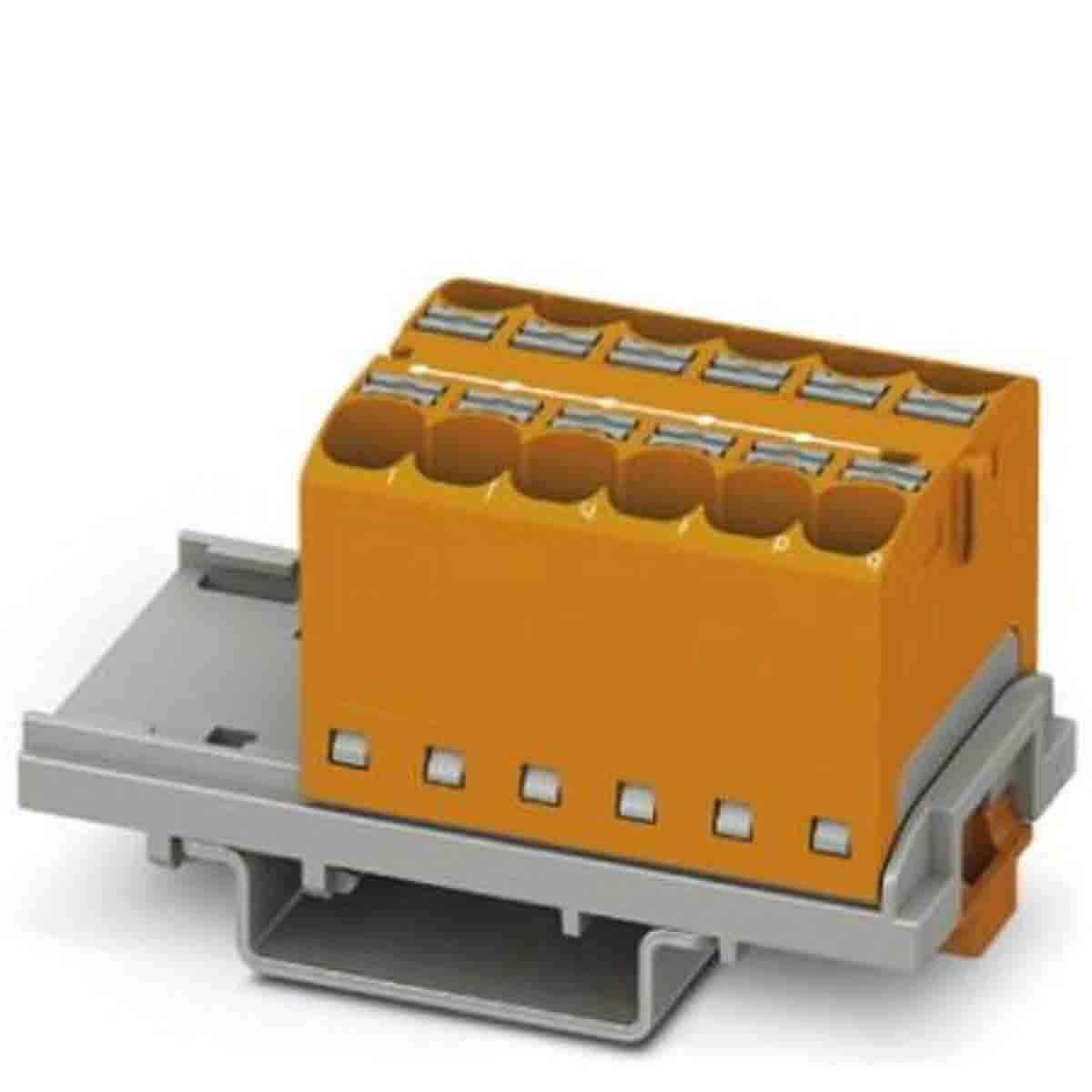 Produktfoto 1 von Phoenix Contact Einsteck Verteilerblock 12-polig , 24 bis 10 AWG, 32A / 800 V, 0.2 → 6mm², Polyamid, IP20