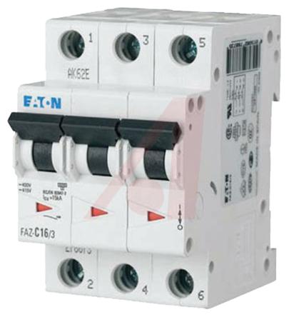 Produktfoto 1 von Eaton Eaton Moeller MCB Leitungsschutzschalter Typ B, 3-polig 25A 240 → 415V, Abschaltvermögen 10 kA xEffect