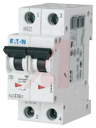 Eaton Eaton Moeller MCB Leitungsschutzschalter Typ C, 2-polig 1A 240 → 415V, Abschaltvermögen 10 kA xEffect