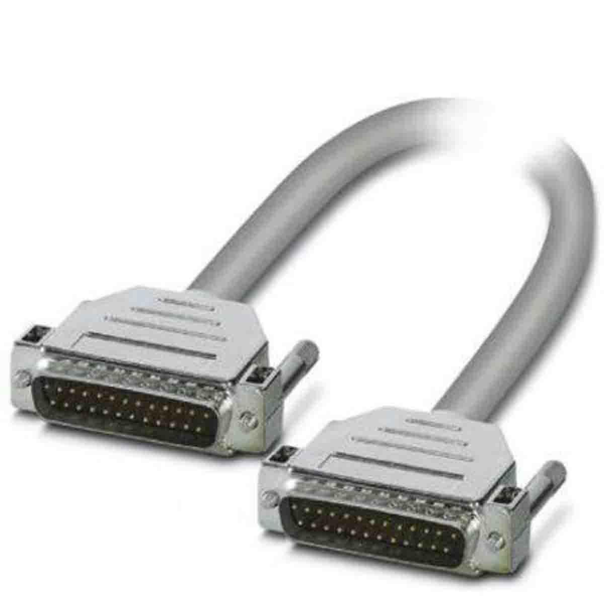 Phoenix Contact D25SUB Serielles Kabel / 25-polig, D-Sub Stecker / 25-polig, D-Sub Stecker, 2m, Grau