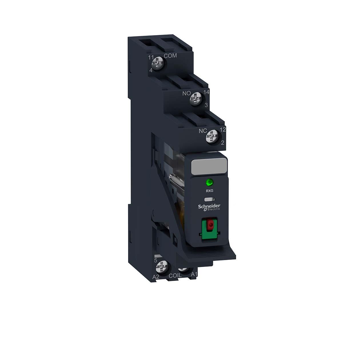 Produktfoto 1 von Schneider Electric Harmony Relay RXG Interface Relais, 24V / 24V dc 24V ac, 1-poliger Wechsler DIN-Schienen 250V