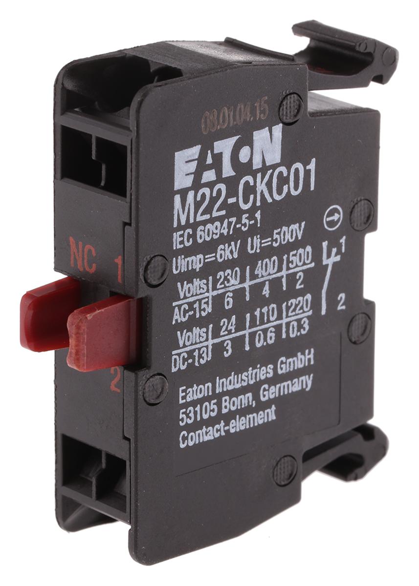 Eaton RMQ Titan Kontaktblock, , 1 Öffner, 500V für Serie RMQ Titan, Käfigklemme