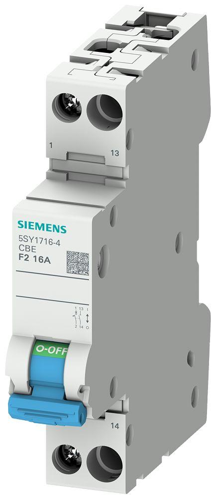 Siemens 5SY1 MCB Leitungsschutzschalter Typ F2, 1-polig 10A 230V SENTRON DIN-Schienen-Montage