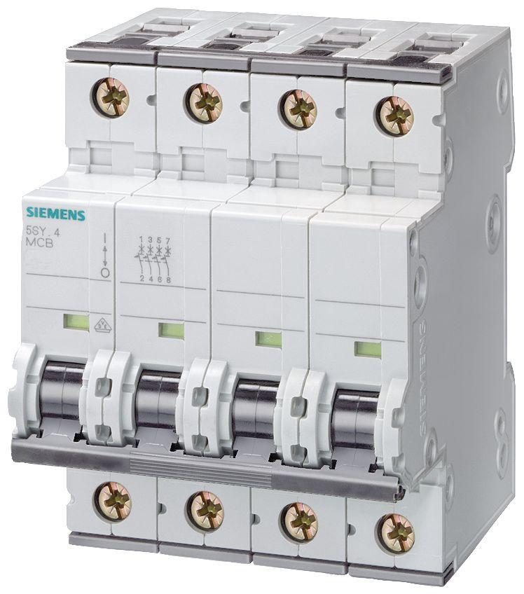 Siemens 5SY4 MCB Leitungsschutzschalter Typ B, Pol 3P+N 16A 400V, Abschaltvermögen 5 kA SENTRON DIN-Schienen-Montage