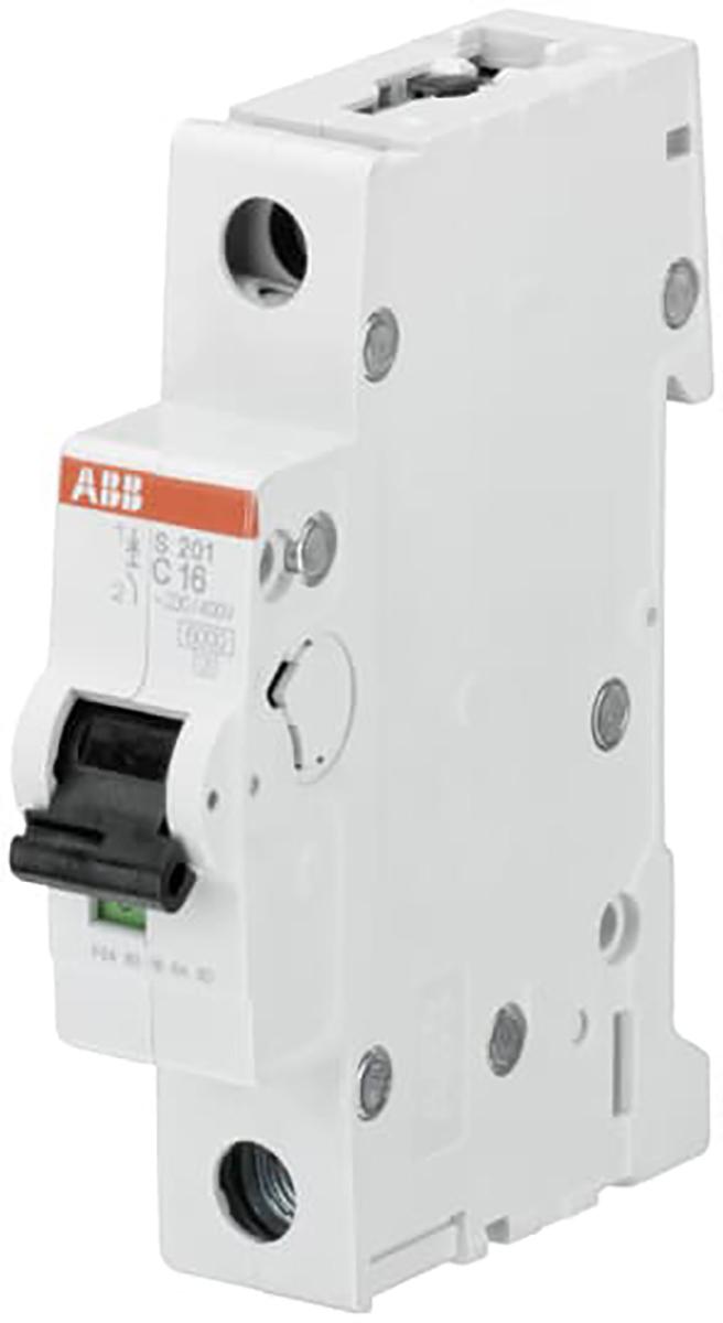 Produktfoto 1 von ABB S200 MCB Leitungsschutzschalter Typ C, 1-polig 6A 230V, Abschaltvermögen 20 kA System Pro M Compact