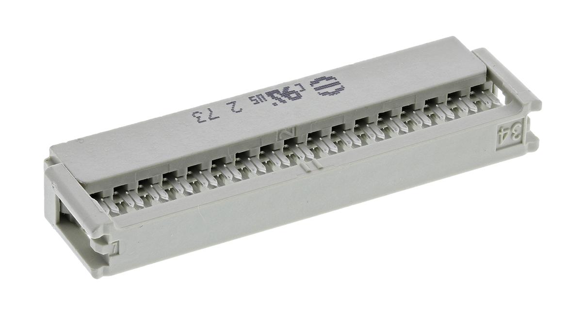 Harting SEK-18 IDC-Steckverbinder Buchse, gewinkelt, 34-polig / 2-reihig, Raster 2.54mm