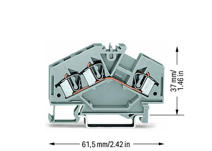 Produktfoto 1 von Wago 281 Reihenklemme Einfach Grau, 4mm², 600 V / 32A, mit Käfigklemme