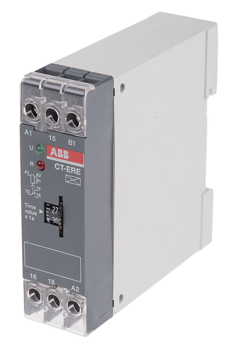 Produktfoto 1 von ABB 1SVR Zeitrelais, DIN-Schienen, 0.3 → 30s, 200 → 240 V ac, 24V ac/dc, 1 Kont. Einfach, 1-poliger