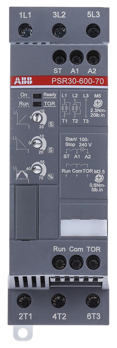 Produktfoto 1 von ABB PSR Sanftstarter 3-phasig 15 kW, 600 V ac / 30 A, Manuell