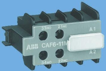 ABB CAF6 Hilfskontakt 2-polig, 2 Öffner Frontmontage mit Schraubanschluss Anschluss 12 A, 240 VDC, 500 VAC