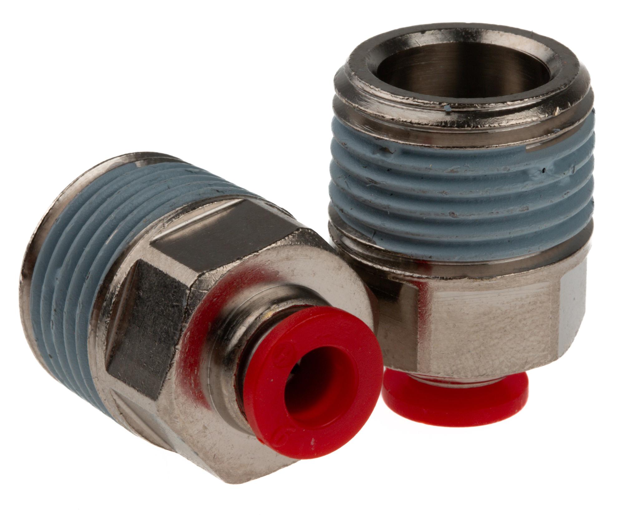 Produktfoto 1 von Norgren PNEUFIT Gerader Anschluss, Gewinde-zu-Rohr, PBT, R1/2 Stecker, 10 bar