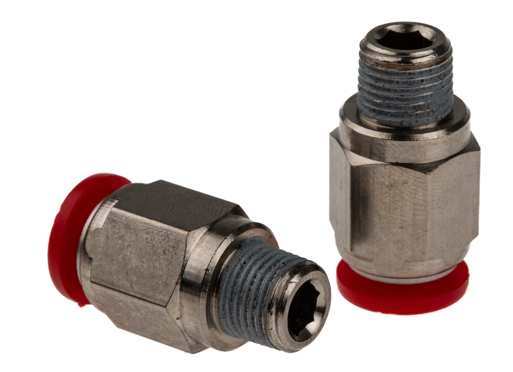 Produktfoto 1 von Norgren PNEUFIT Gerader Anschluss, Gewinde-zu-Rohr, PBT, R1/8 Stecker, 10 bar