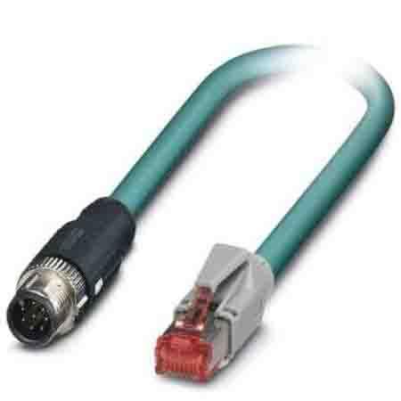 Produktfoto 1 von Phoenix Contact NBC Ethernetkabel Cat.5, 5m, Blau Patchkabel, A M12 Stecker, B RJ45, Aussen ø 6.4mm, PUR