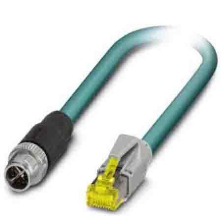 Produktfoto 1 von Phoenix Contact NBC Ethernetkabel Cat.6a, 1m, Blau Patchkabel, A M12 Stecker, B RJ45, Aussen ø 6.4mm