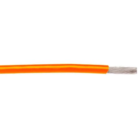 Produktfoto 1 von Alpha Wire Einzeladerleitung 0,2 mm², 24 AWG 30m Orange PTFE isoliert Ø 1.37mm 19/0,13 mm Litzen UL1180