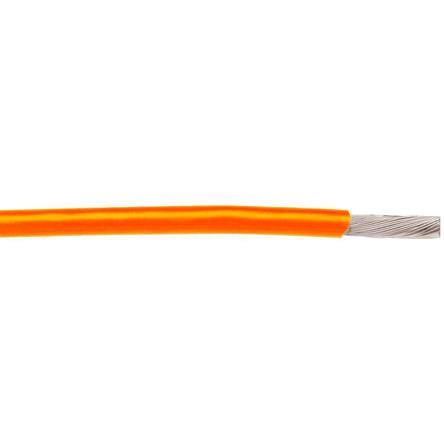 Produktfoto 1 von Alpha Wire Einzeladerleitung 0,06 mm², 30 AWG 30m Orange PTFE isoliert Ø 0.61mm 7/0,10 mm Litzen MIL-W-16878