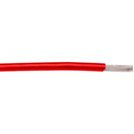 Produktfoto 1 von Alpha Wire Einzeladerleitung 0,06 mm², 30 AWG 30.5m Rot PTFE isoliert Ø 0.61mm 14062 Litzen MIL-W-16878