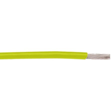 Produktfoto 1 von Alpha Wire Einzeladerleitung 0,06 mm², 30 AWG 30m Gelb PTFE isoliert Ø 0.61mm 7/0,10 mm Litzen MIL-W-16878