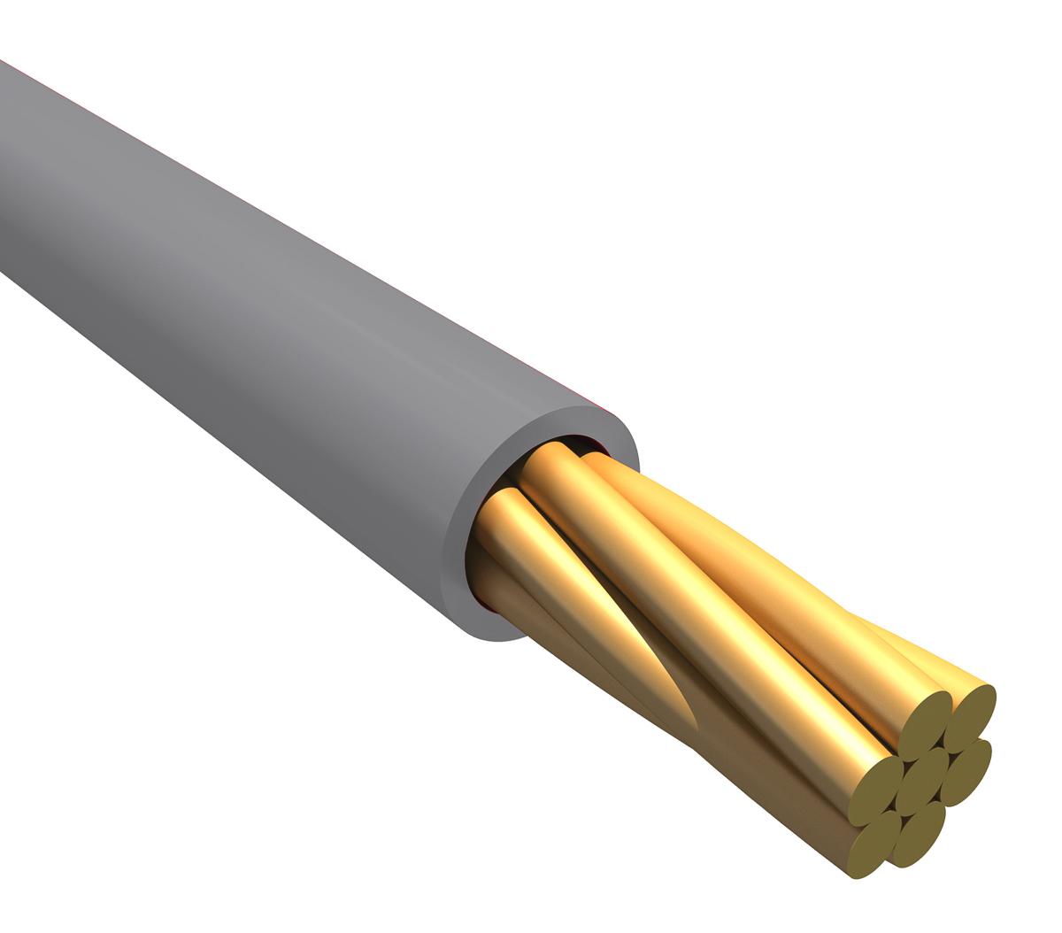 Alpha Wire Einzeladerleitung 0,14 mm², 26 AWG 30.5m Grau PTFE isoliert Ø 0.79mm 12601 Litzen MIL-W-16878