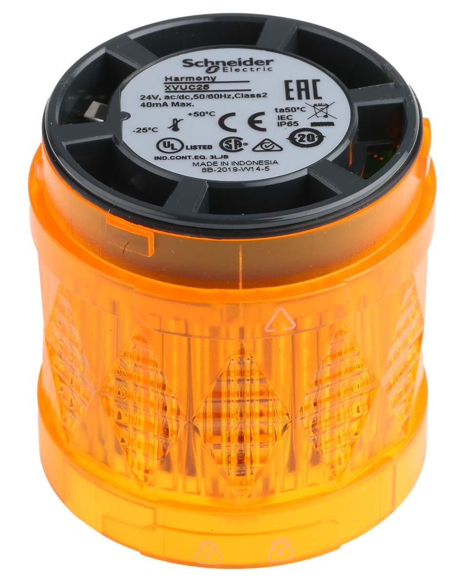 Produktfoto 1 von Schneider Electric Harmony XVU LED-Signalleuchte Dauer-Licht Orange, 24 V ac/dc, 60mm x 50mm