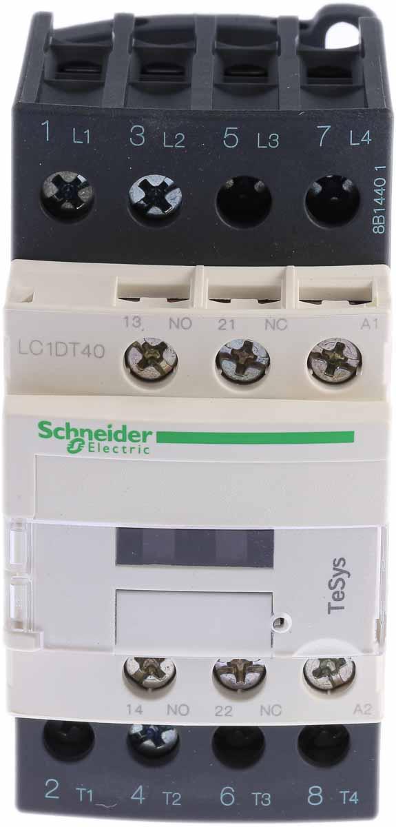 Produktfoto 1 von Schneider Electric TeSys D LC1D Leistungsschütz / 24 Vac Spule, 4 -polig 4 Schließer, 690 Vac / 40 A